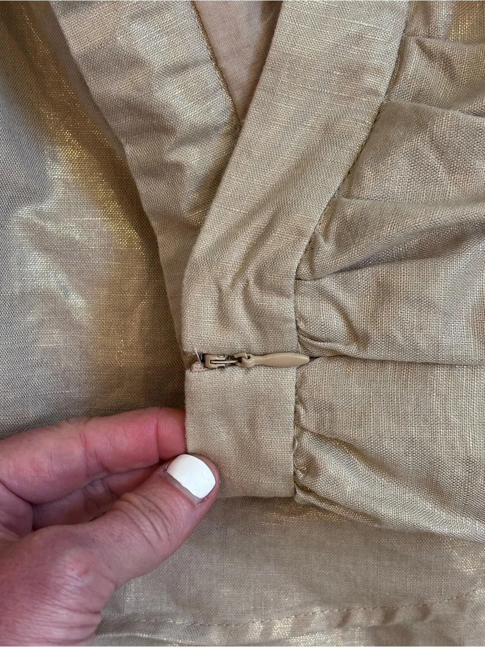 Edmé & Esyllte Tiered Metallic Linen Blend Petal Skirt